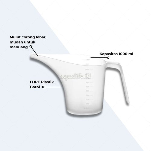 GELAS UKUR PLASTIK 1 LITER CORONG PANJANG - Aqualife_1