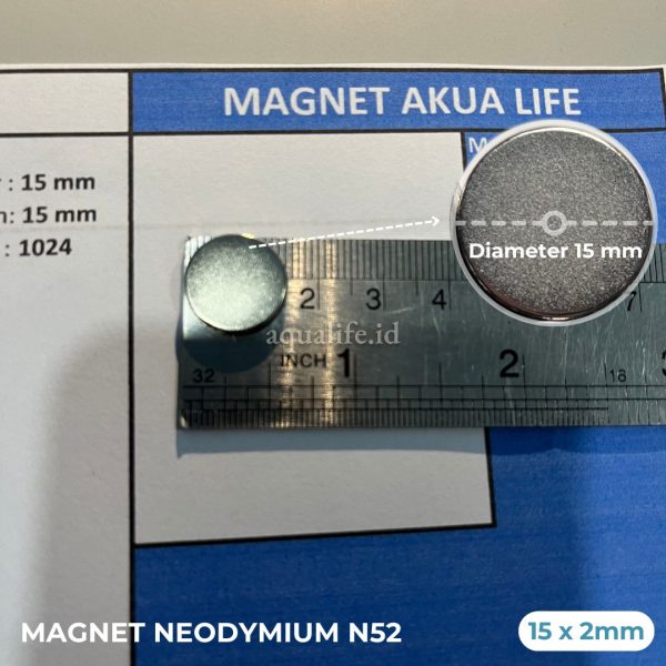 MAGNET NEODYMIUM N52 SUPER STRONG BULAT KOIN (15 atau 18MM) 1 pcs diameter 15mm - Aqualife